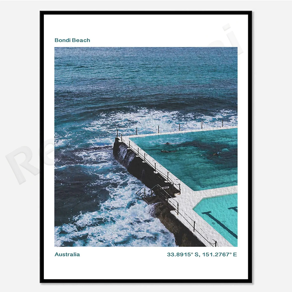 Bondi Beach Poster | Australia Art Print | Travel Poster | Bondi Beach Print | Australia Poster | Travel Art