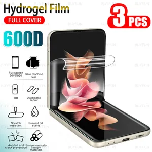 3 Buah Pelindung Layar film Hidrogel untuk Samsung Z Flip 3 6 7 Flip4 5G Film pelindung lembut Samsung Galaxy Flip5 Flip6 Flip7 Film HD 6 aksesori ponsel flip penjualan terbaik - №