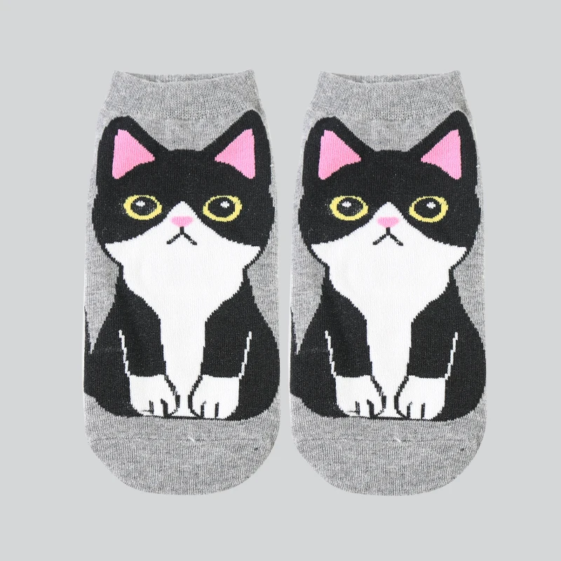 DONG AI 5 Pairs Cartoon Frauen Socken Baumwolle Unsichtbare Niedlichen Tier Katze Ankle Harajuku Koreanische Stil Weichen Mode Atmungsaktive Socken