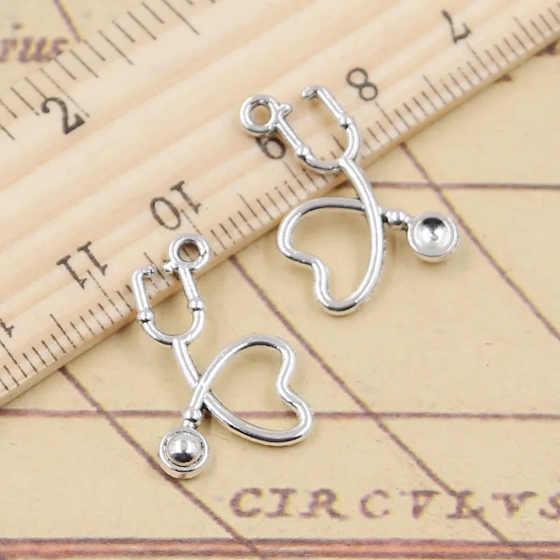 20 sztuk Charms lekarz stetoskop 22x14mm tybetański srebrny kolor wisiorki antyczna biżuteria Making DIY Handmade Craft