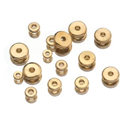 30-100Pcs/Lot Pure Raw Brass Spacer Flat Round Loose Beads for Charms Jewelry Making DIY Bracelet Necklace Supplies Wholesale