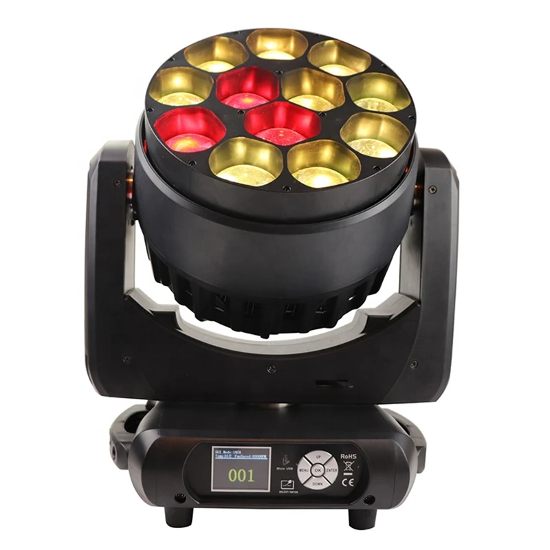 8pcs Super beam led moving head pixel 12x40w rgbw 4in1 bee eye led wash zoom moving head light