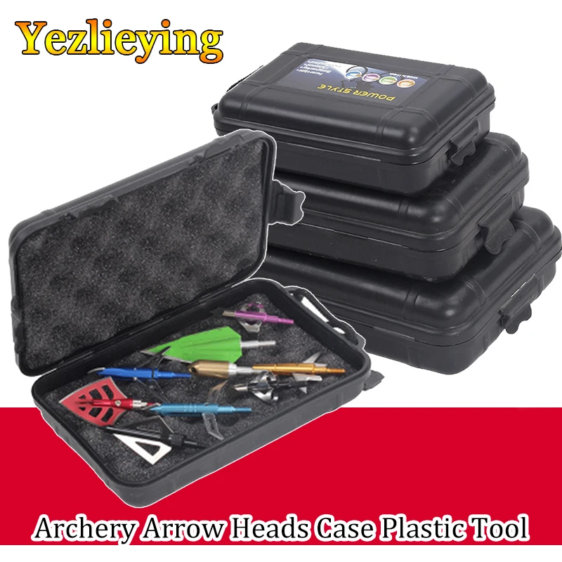 Hunting Archery Arrow Heads Case, Plastic Tool, Broadhead Box, Storage Arrowhead with Hand Strap for Carrying