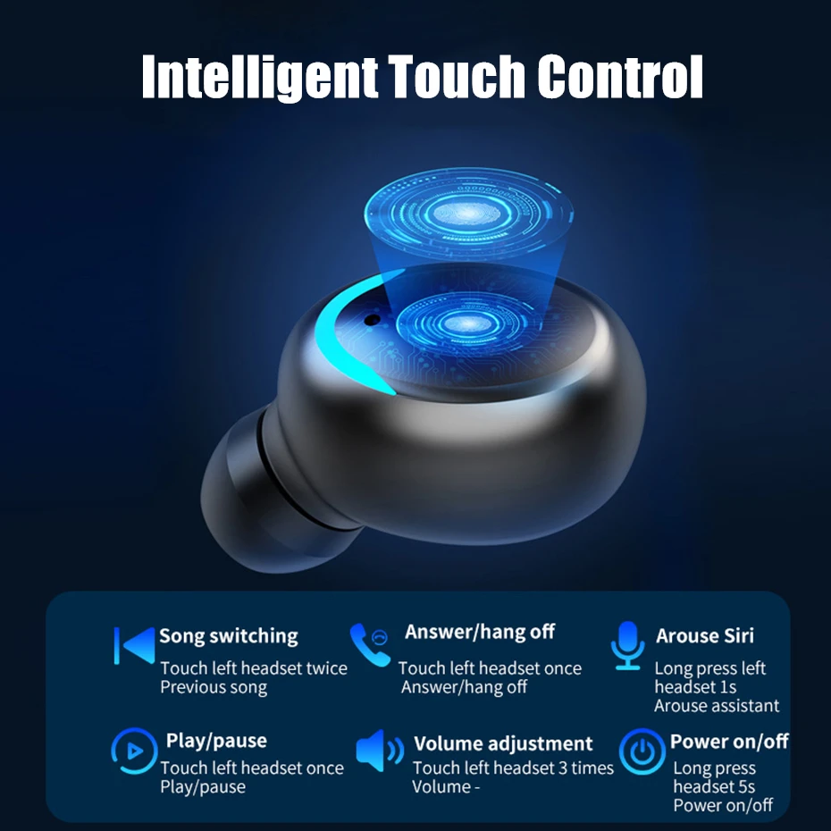 Draadloze Hoofdtelefoon Bluetooth Koptelefoon Waterdichte Oortjes Sport Oordopjes Voor Iphone Huawei Samsung Xiaomi Tws Muziek Headset