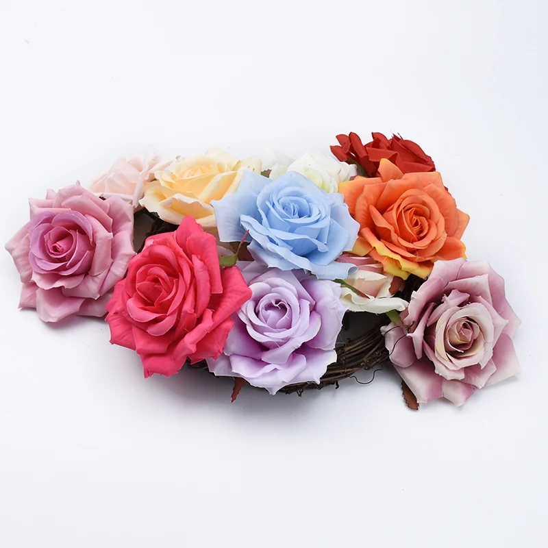 5/10 Stück Großhandel Künstliche Blumen Rosen Mehrfarbige Pflanzen Hochzeit Scrapbooking Hintergrund Heim Zimmer Tisch Dekoration DIY Geschenkbox – Detail 4