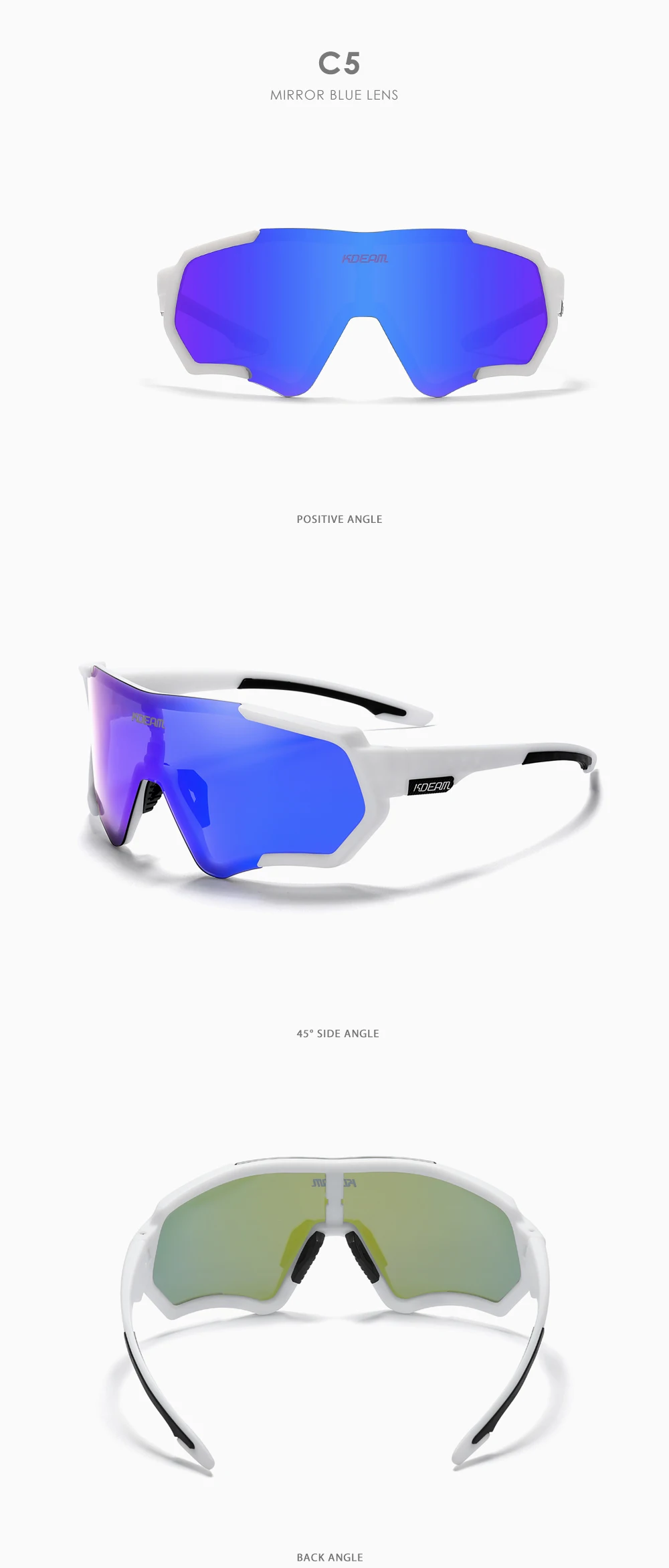 KDEAM Outdoor Sports Herren Sonnenbrille TR90 Polarisierte Sonnenbrille Flash Real Coating Sonnenbrille KD714 CE – Detail 17