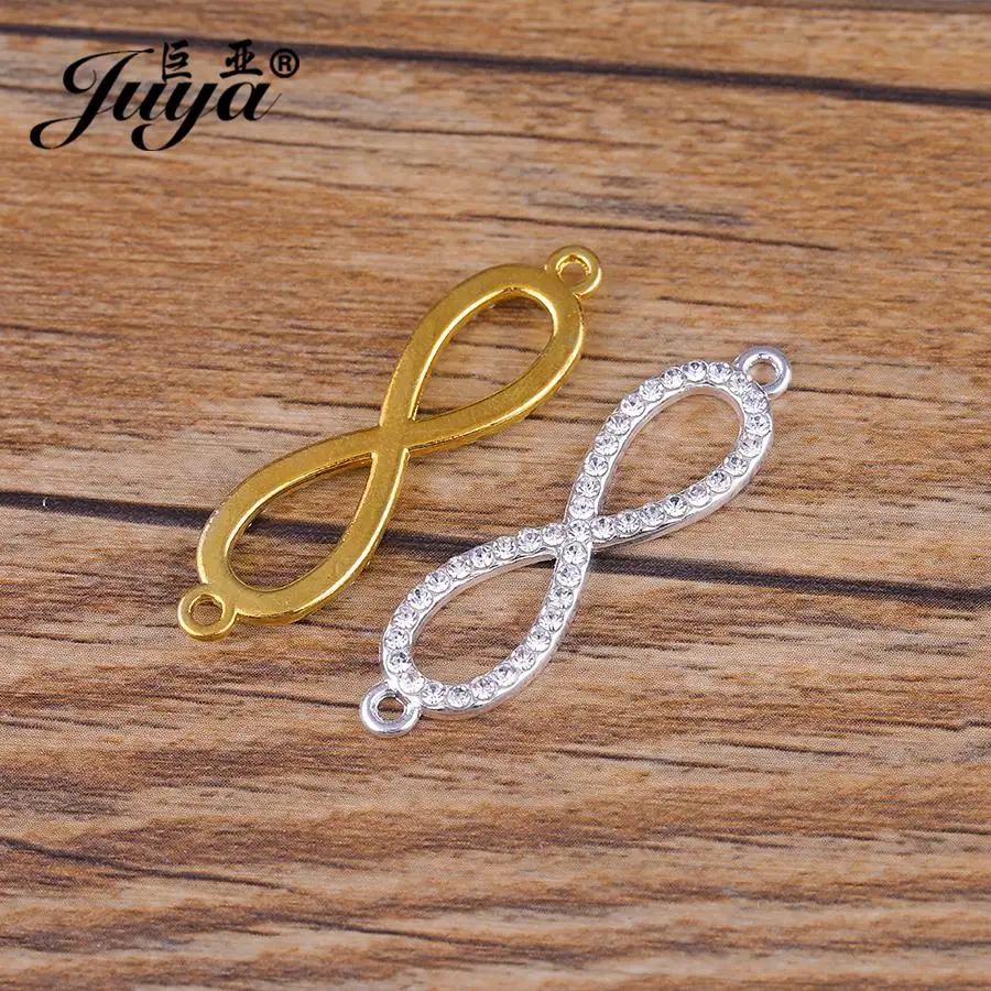 10 Stück verschiedene Unendlichkeits-Kristall-Charms-Anschlüsse für Schmuckherstellung, DIY-Armband, Halskette, Schmuckzubehör, Bastelzubehör – Detail 2