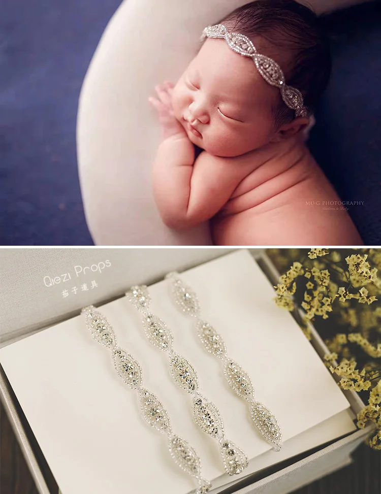 Neugeborenen baby stirnband fotografie requisiten kamelie girlande volle mond 100 tage party studio kopfschmuck haar zubehör