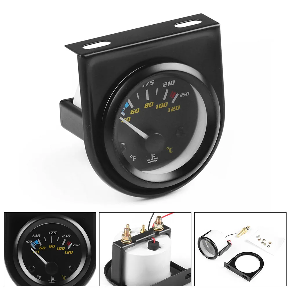 Medidor de temperatura del agua con puntero de coche de 2 "y 52mm 40-120 Celsius/100-250 Fahrenheit medidor de temperatura del agua medidor de coche TT 101120