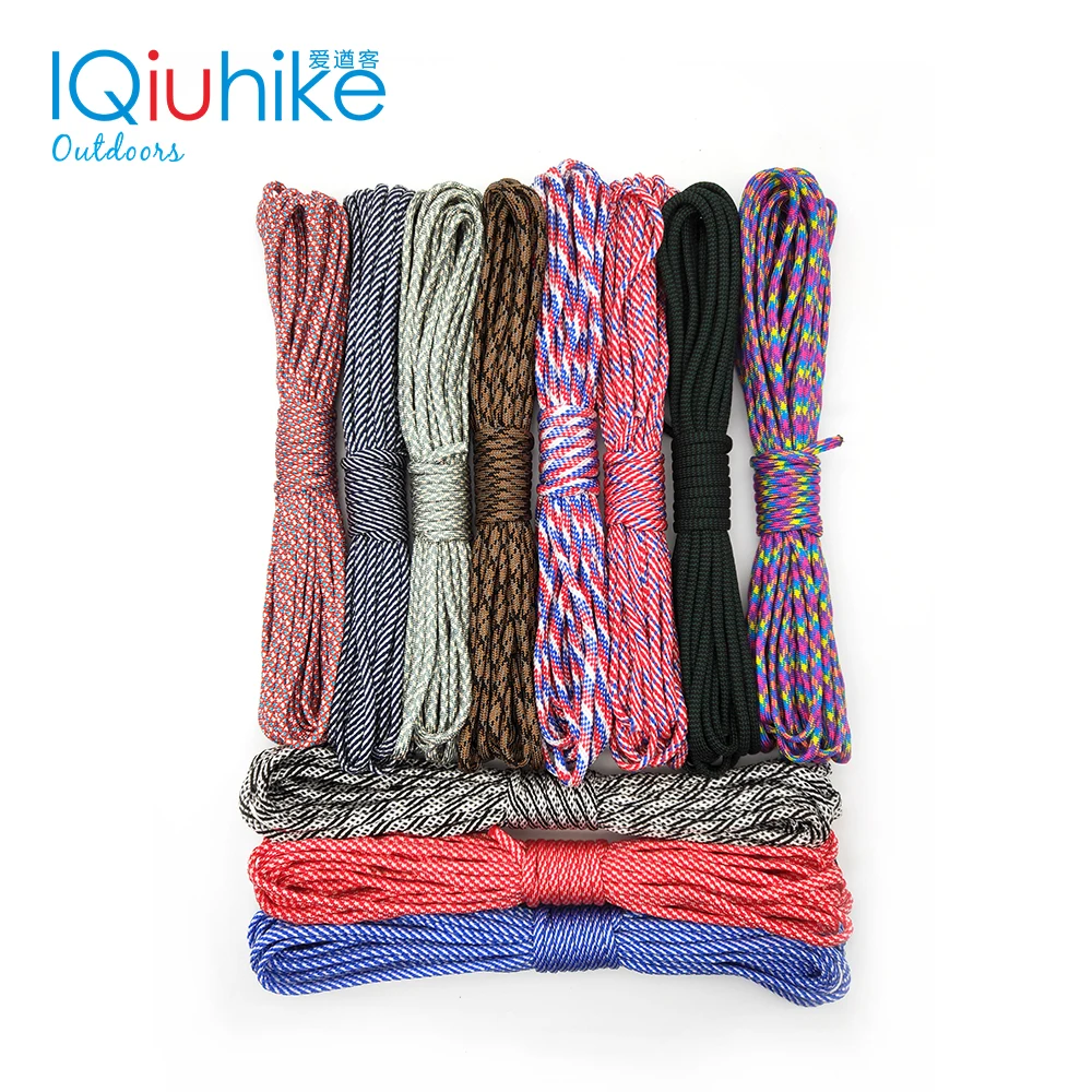 5M，31M Camouflage Paracord 550 Parachute Cord Lanyard Mil Spec Type III 7 Strand Camping Survival Equipment Tents R