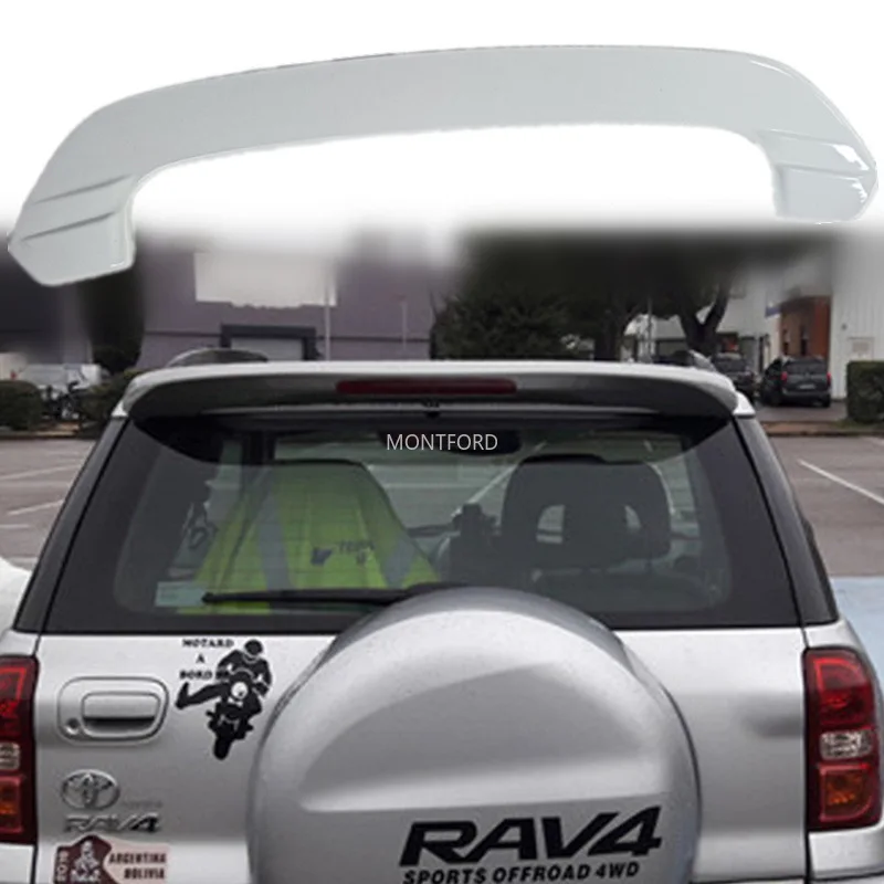 For Toyota Rav 4 Spoiler 2001-2007 Rav4 Spoiler with Light High Quality ABS Material Car Rear Wing Primer Color Rear Spoiler