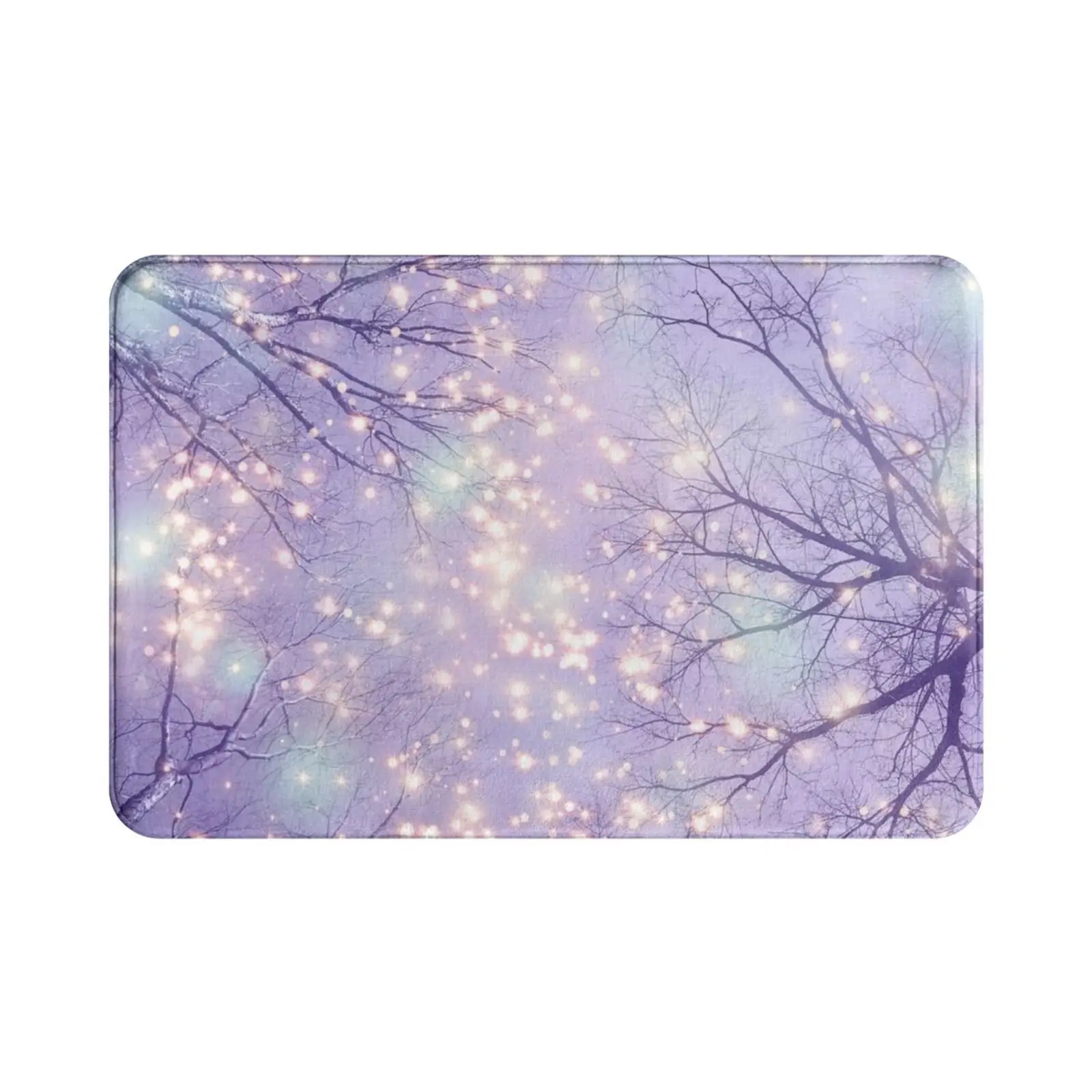 Cada momento del año alfombra cojín suave noche estrellas nebulosa cielo lavanda agua colores arte abstracto del árbol