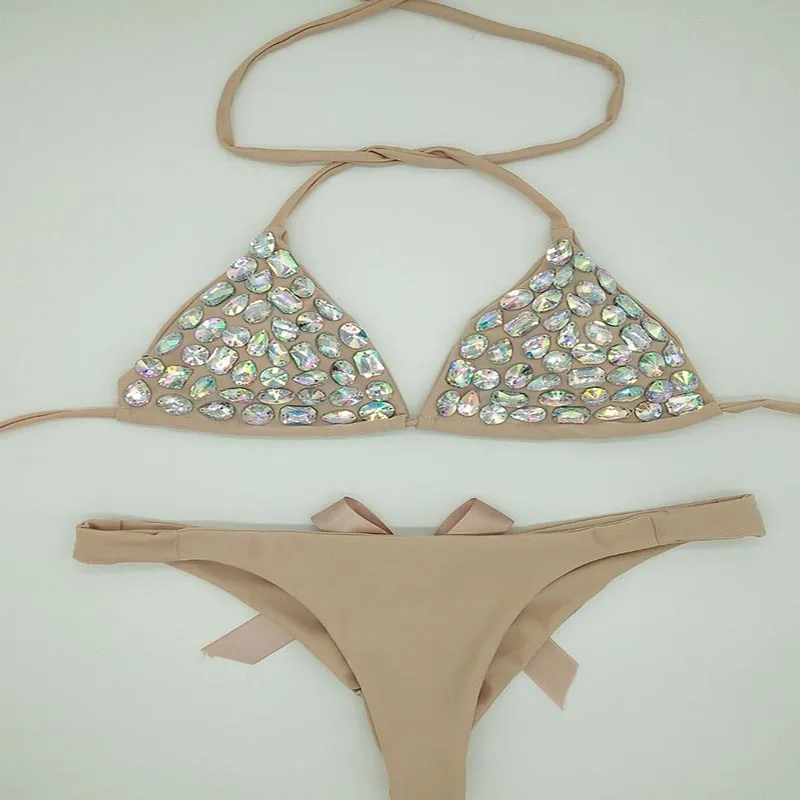 2020 venus wakacje nowy bandaż bikini set diament rhinestone stroje kąpielowe push up strój kąpielowy biquini seksowne damskie stroje plażowe