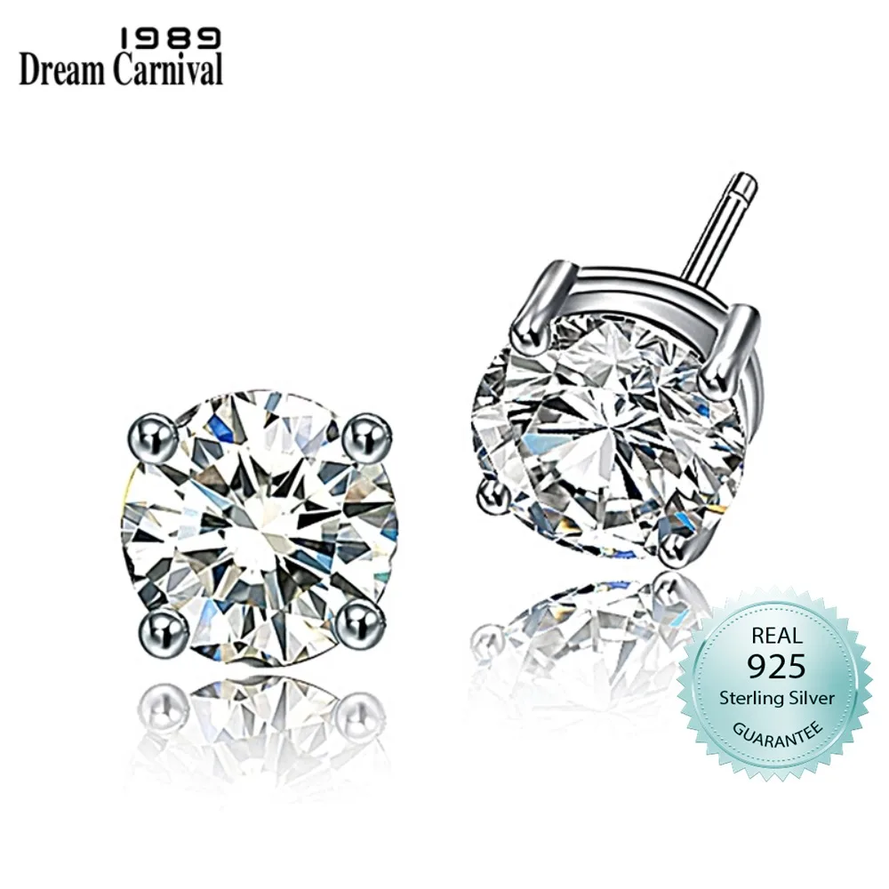 

DreamCarnival 1989 круглые серьги-гвоздики из стерлингового серебра 925 пробы для женщин 7 мм Мини повседневные ювелирные изделия оптом подарки на день Святого Валентина SE07245R