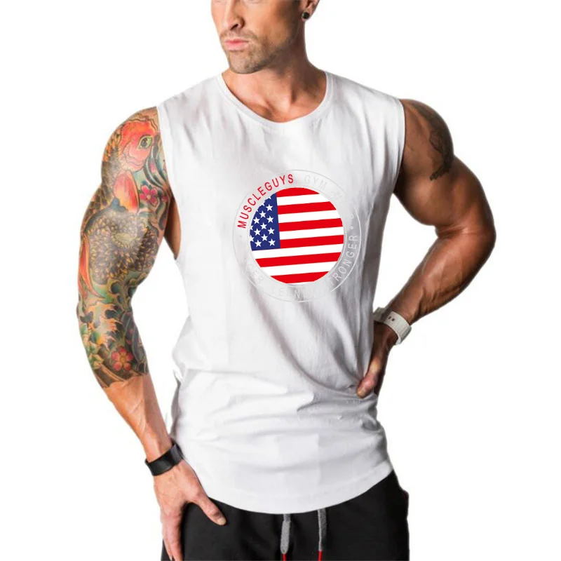 

Brand Muscle Workout Gyms Clothing Men Bodybuilding and Fitness Stringer Tank Top Vest Sportswear Singlets Sleeveless Undershirt