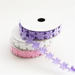 New Classic 5/10Yards/Roll Ultrasonic embossing ribbon flower Satin Ribbons For Wedding party decoratiion Cake Flower Bunch DIY