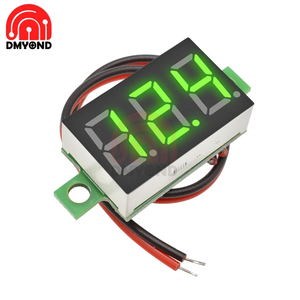 DC 12V 0.36 Inch 2 wire Red Blue White Green Mini Digital LED Display Voltmeter Panel Voltage Meter 3-Digit Adjustment Voltmeter