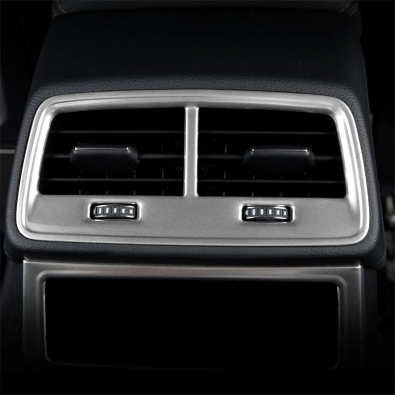 Silver Rear Air Vents Cover Trim Car Styling For Audi A6 C8 2019 Stainless Steel Water Cup Holder Panel Decoration Decals