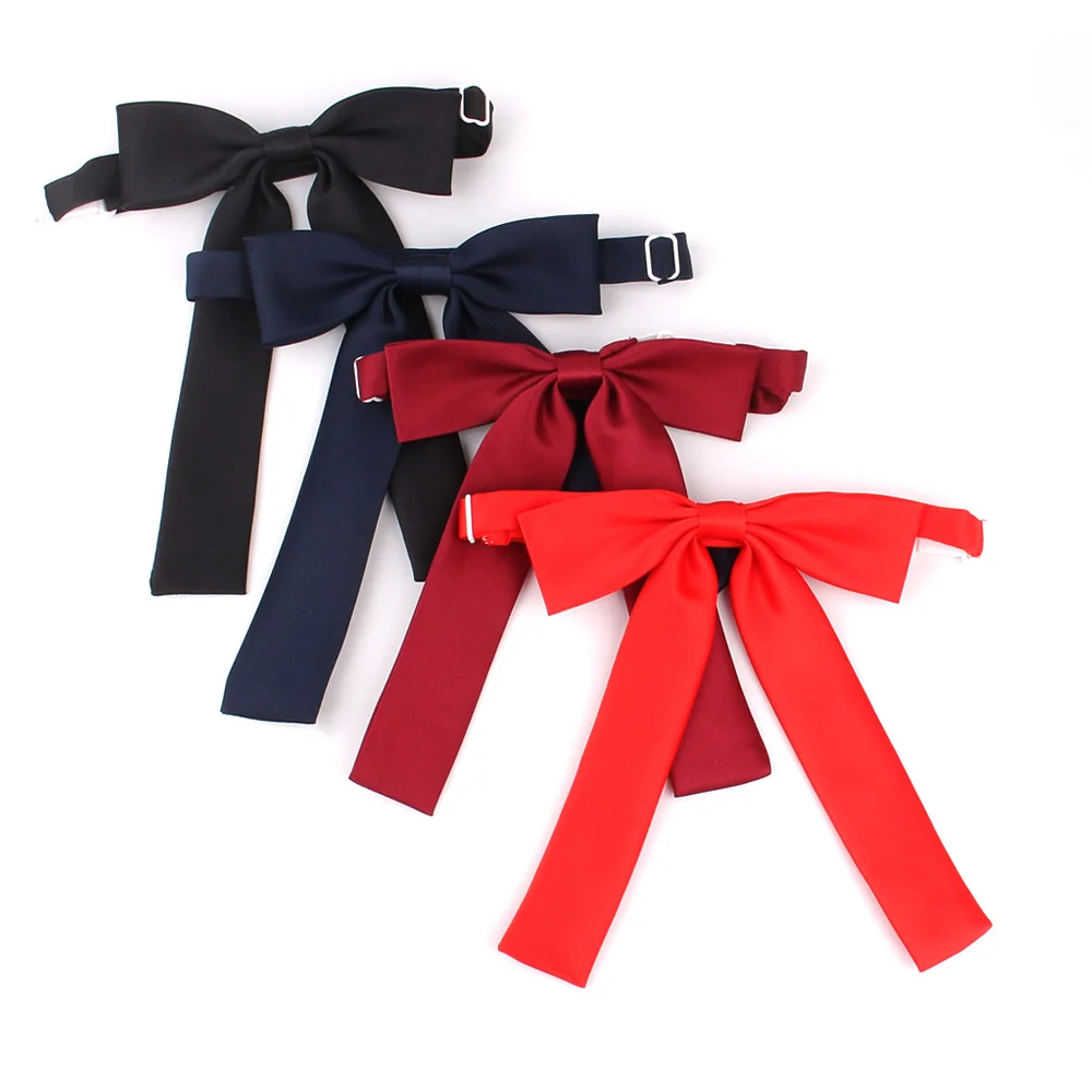 New Solid Bow Ties For Women Polyester Cravats Fashion Bowtie for Party Groom Butterfly Adult Black Red Bowties