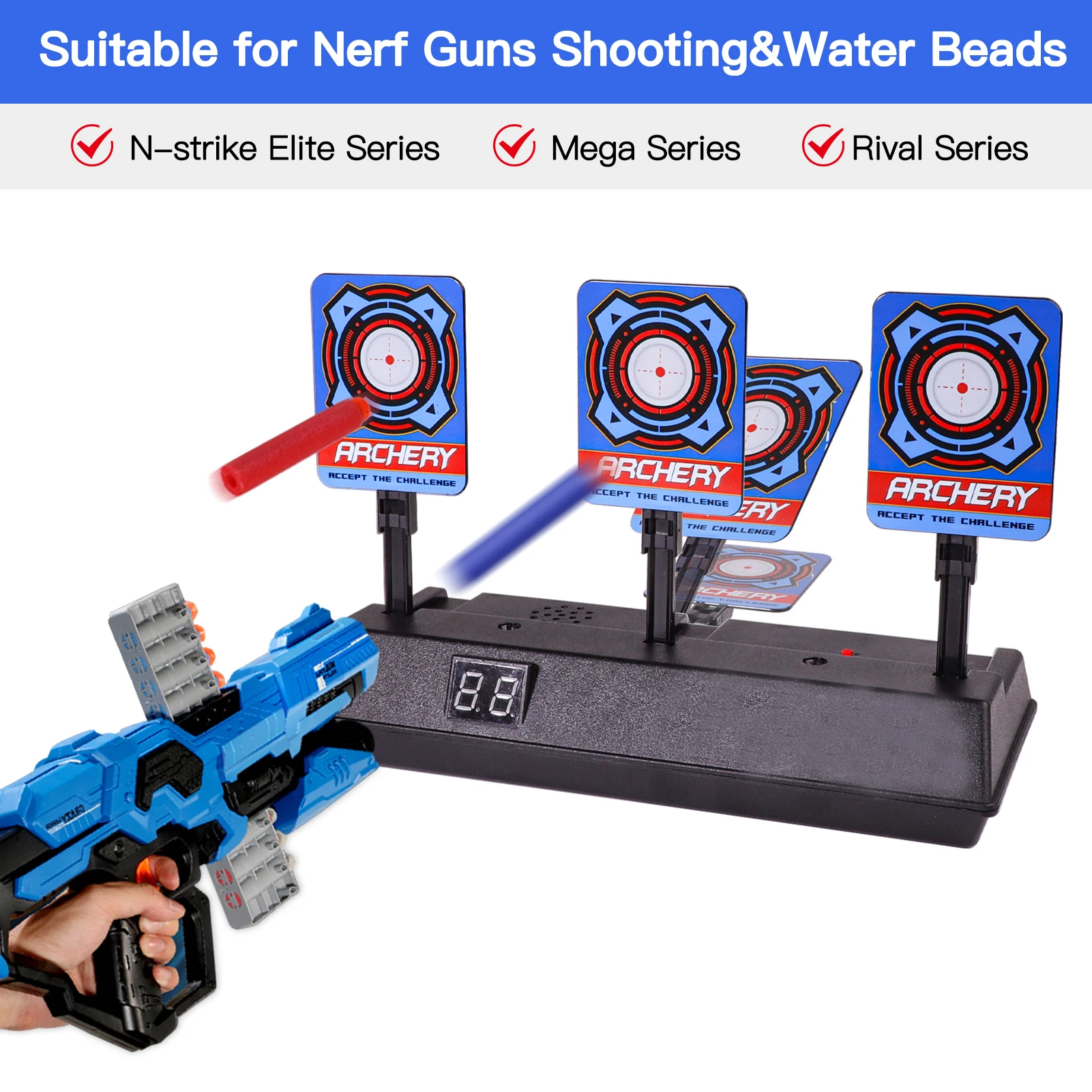 Shooting Targets for Guns Toys Electric Scoring Target Auto Reset Digital Moving Targets Christmas Gift for Kids Boys Girls