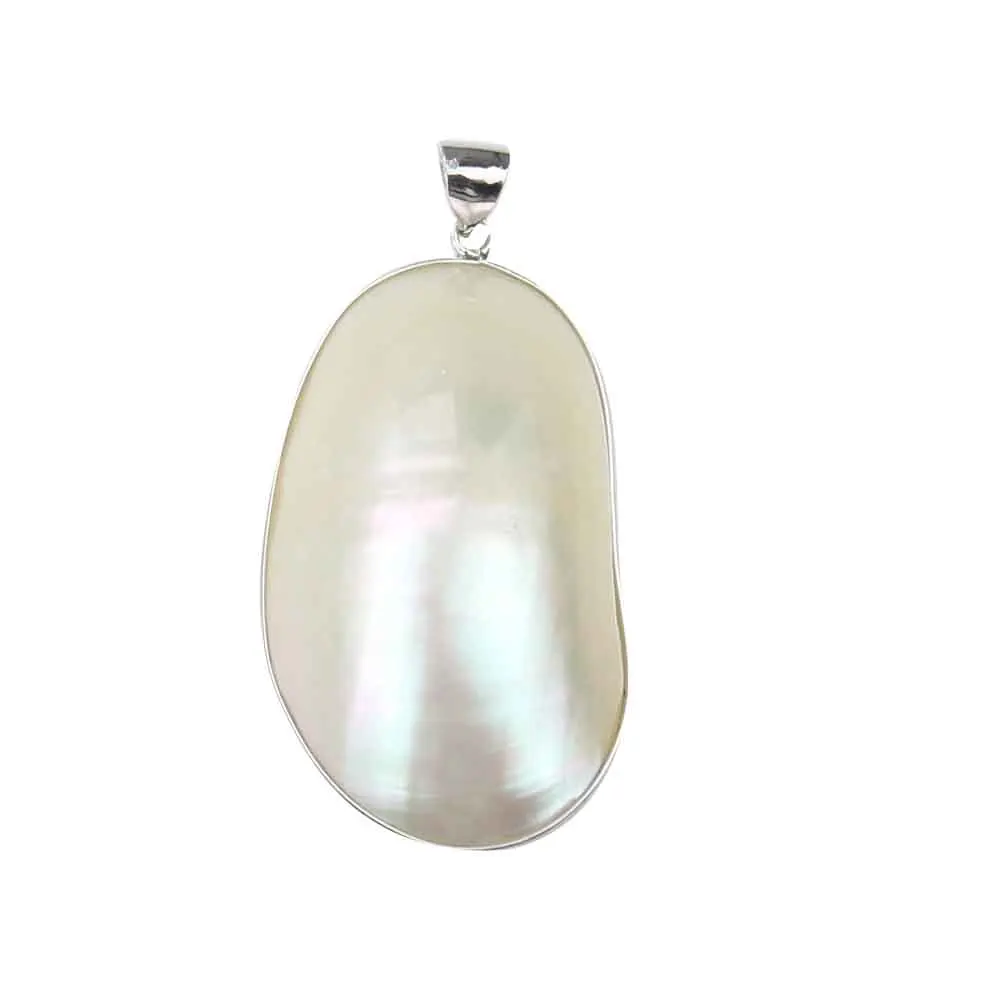 Big Oval White Natural Mother of Pearl Seashell Pendant Charm for DIY Necklacet Women Luxury Jewelry Making Accessories