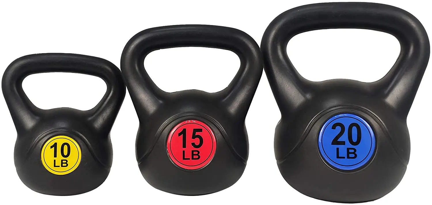 Wide Grip Kettlebell Exercise Fitness Weight Set 45 lbs Set