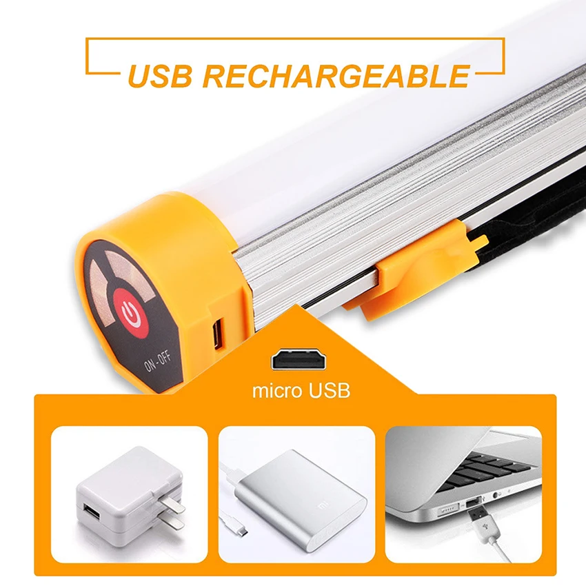 Luce da campeggio portatile, torcia a LED ricaricabile e luce da lavoro a Base magnetica per campeggio, uragano, escursionismo, emergenza