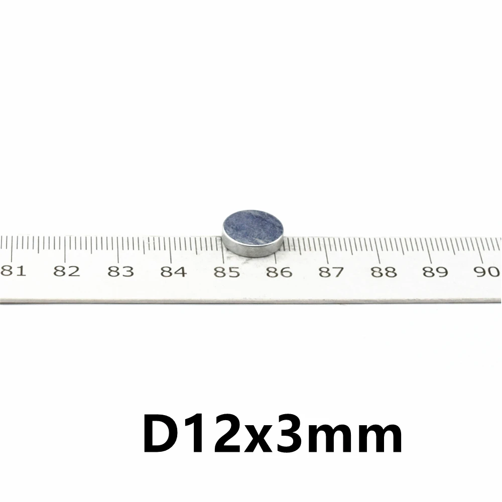 Cakram Dia12x3mm N50 Magnet Neodymium Kuat Permanen Bumi Jarang Magnet NdFeB Massal Magnet Neodymium Berlapis Nikel Bulat