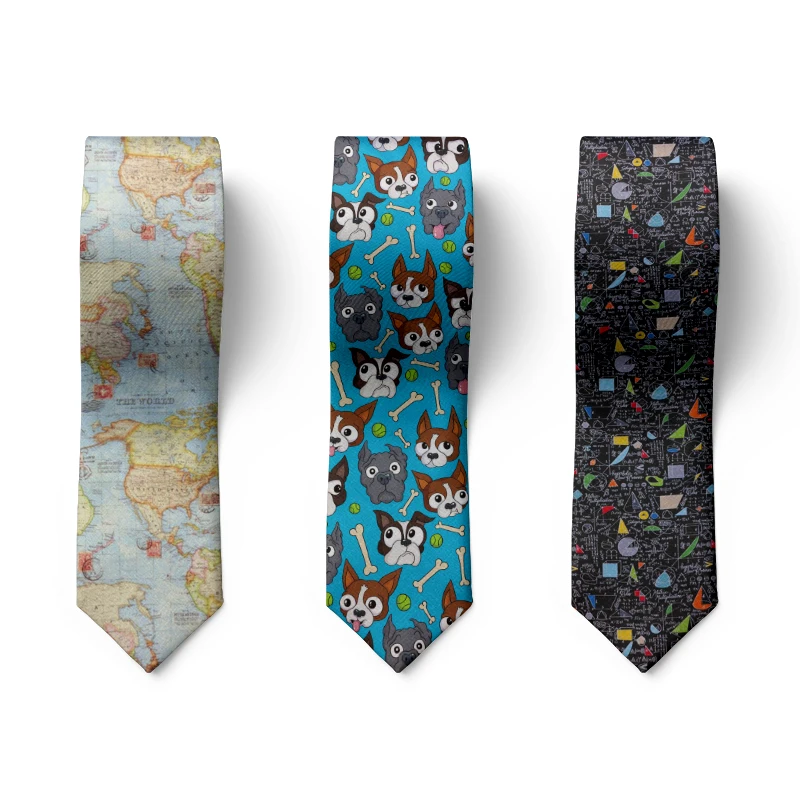 New Fashion Funny Trend Men's Tie Novelty 8cm Slim Casual Dog Nylon Men's Tie Party Wedding Party Accessories Tie Cravatta