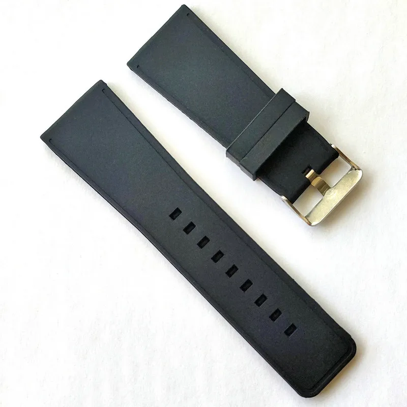 30mm Silicone Rubber Watch Band Soft Silicon Durable Strap Mens Fashion Casual Bracelet White Black