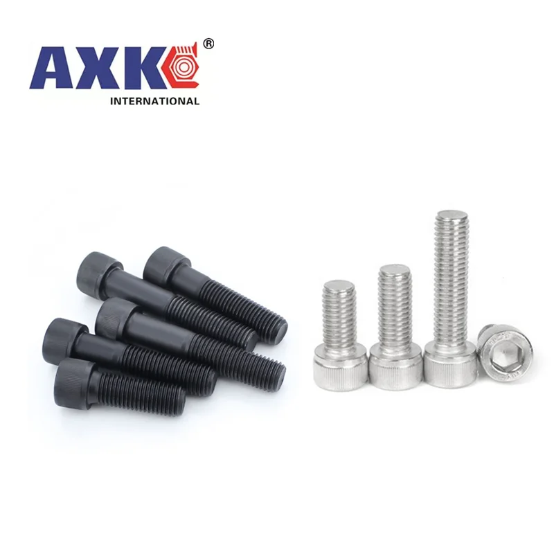 10pcs M3 M4 M5 M6 M8 304 A2 Stainless Steel Black grade 12.9 steel DIN912 Hexagon Hex Socket Head Cap Allen Bolt Screw L=4-150mm