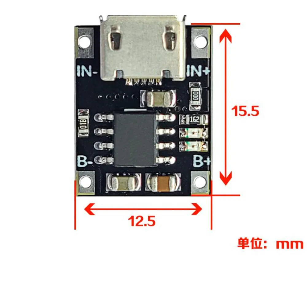 TP4056 1A شحن وحدة المصغّر USB خلية واحدة 3.7 فولت 18650 شاحن بطارية ليثيوم مجلس امدادات الطاقة حماية التيار الزائد
