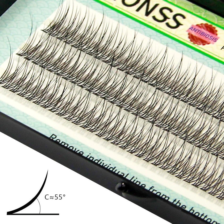 IGUIONSS 123 Bundles Natural Fan Eyelashes High Quality False Eye Lashes C Curl Dovetail Fly Eyelash Extension Makeup