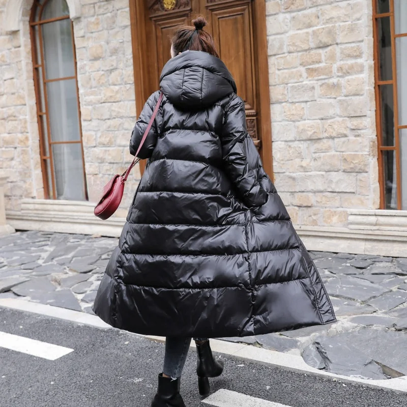 Winter Hooded Long Jacket Women White Duck Down Coat Warm Thick Parkas Female Hight Quality Black Overcoat Snow Outwear