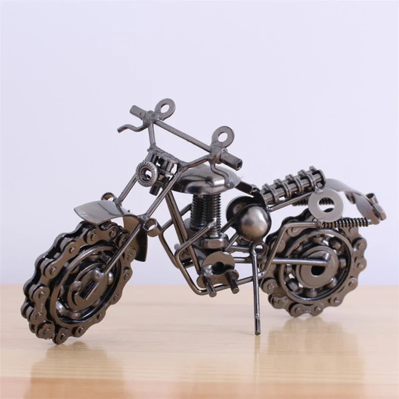 21 cm metalen retro motorfiets model motor beeldje ijzer motor prop handgemaakte jongen cadeau kind speelgoed thuiskantoor decor collectie