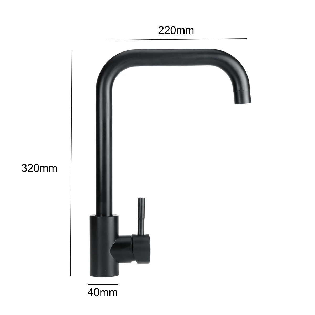Grifo de cocina de acero inoxidable, rociador de agua fría y caliente para fregadero de cocina, con una sola manija y rotación de 360 grados, color negro