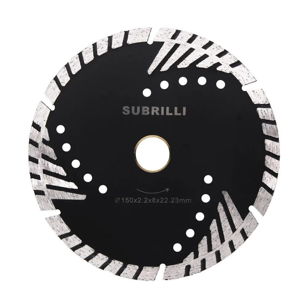 6 Inch 150mm Diamond Saw BIade With Protection Teeth For  Stone Granite Concrete Diamond Cutter Wheel Metal Bond Cutting Disc