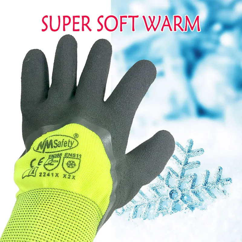 Guantes gruesos térmicos de látex antideslizantes, manoplas protectoras de seguridad para el trabajo en el jardín, de-30 pulgadas, C, Invierno