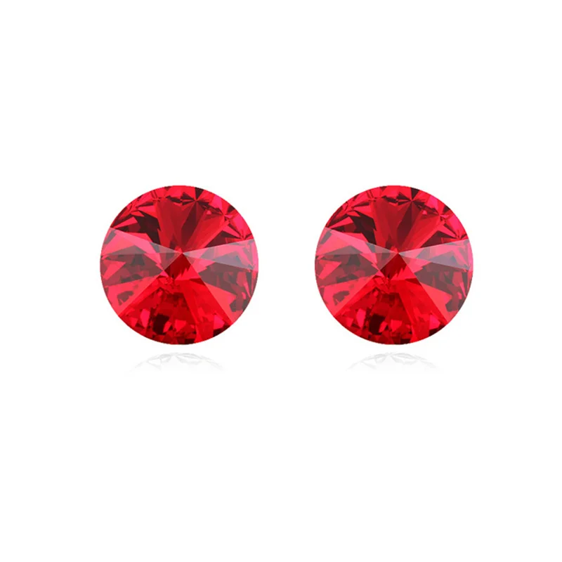 Ms Betti Round Stone Stud Earring Cute Simple Design 8/10/12/14mm Rivori With Crystal From Austria 2021 Women Gift