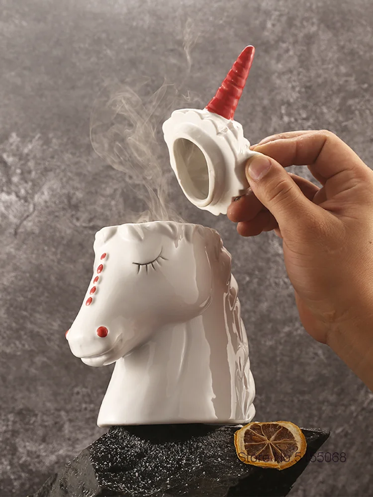 2021 Smile Horse TIKI Mug Hawaii Bar Molecular Cocktail Glass Specialty Drinks Restaurant Milkshake Dessert Cup Food Container