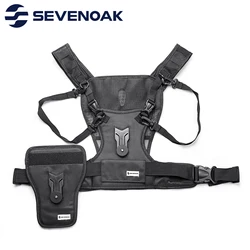 Sevenoak SK-MSP01 CarrierMulti Dual 2 fotocamera che trasporta il sistema di imbracatura toracica gilet cinturino rapido con fondina laterale per Canon Nikon