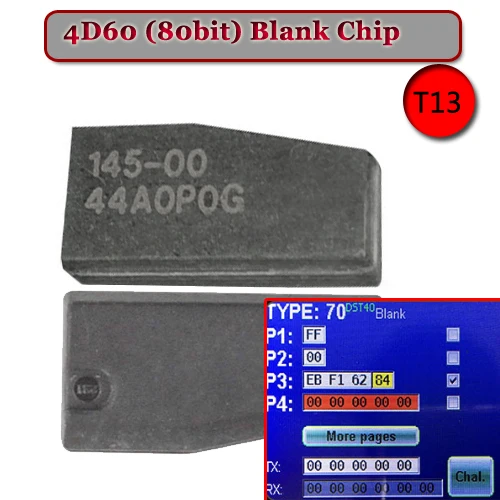 XNRKEY ID 4D-60 (T13) 80 Bit blank Carbon Transponder Chip (10pcs/lot)