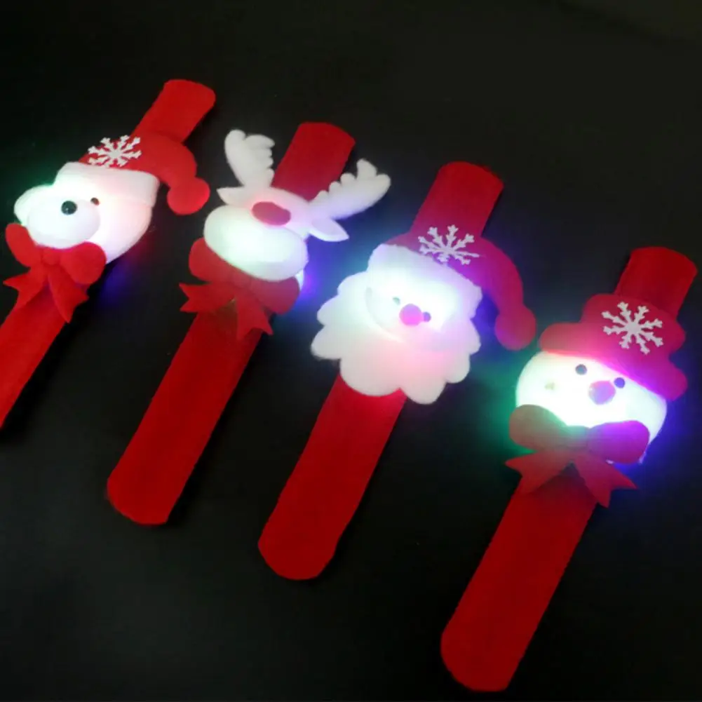 Women Girls Fashion Bracelet Jewelry LED Light Glow Christmas Dazzling Toy Xmas Slap Circle Bracelet Wrist Band Gift 2020