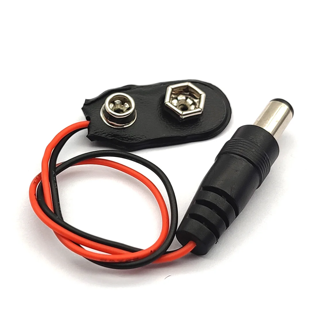 9V แบตเตอรี่9V แบตเตอรี่ผู้ถือด้วย DC 5.5*2.1มม.ปลั๊ก15ซม.