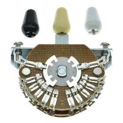 KAISH Guitar 5-way Super Switch Pickup Selector Super Switch 4-Pole Double Wafer for Strat/Tele Guitars w/ Black/Ivory/White Tip