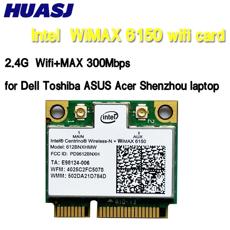 

HUASJ 300Mbps Wireless Wifi WLAN Network Card For Centrino Advanced-N WiMAX 6150 612BNXHMW Mini PCI-E 300M Wi-Fi Adapter