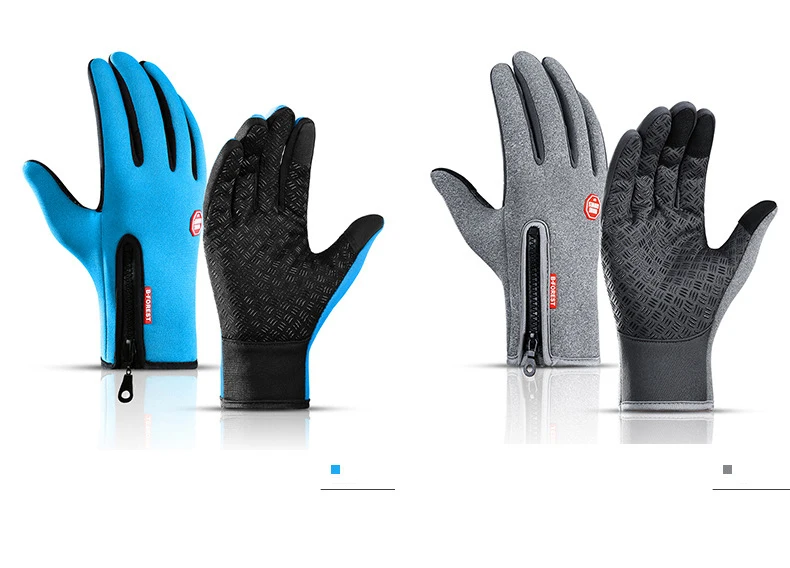 Winter Warme männer Handschuhe Touchscreen Sport Frauen Outdoor Angeln Splash-proof Skifahren Radfahren Snowboard Rutschfeste Zipper Handschuhe – Detail 13