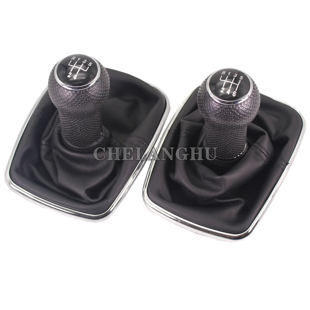 5 /6 speed Gear Shift Knob with Leather Boot 12mm For VW Golf Jetta 4 GTI GTD R32 Bora 1998 1999 2000 2001 2002 2003 2004 2005
