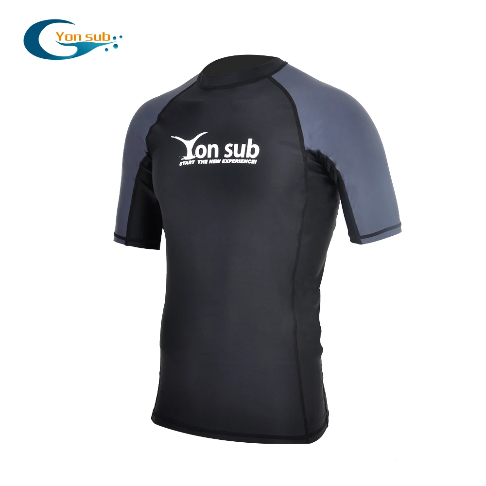 

YONSUB-Surf Rash Guard Lycra Short Sleeve Top, Quick Dry Kitesurf Windsurf Dive T-Shirt, UV-Protection, Beach Swimwear, UPF 50 +