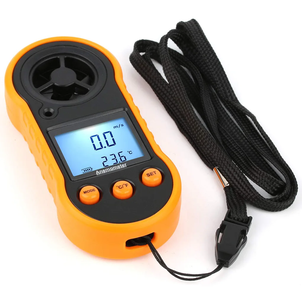 

Digital Anemometer Backlight LCD Display Wind Speed Meter Velocity Gauge High Precision NTC Thermometer